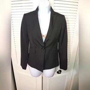 Ann Taylor gray/satin purple petite blazer petite size 0P